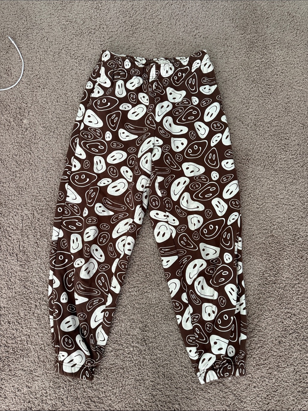 PacSun Brown Smiley Print Joggers